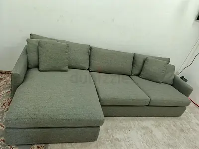 Expensive quality crate and barrel lounge Deep lshape sofa for sale