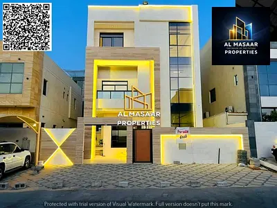 Luxury villa for sale in Al Yasmin (Al Maidan) | 7 master bedrooms | 3 floors + roof terrace, electricity and water connections included