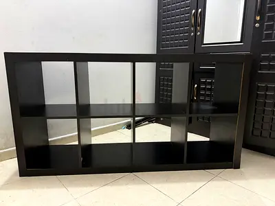 2 units of IKEA Kallax-style 8-cube Storage Shelf in Dark Brown - Good Condition