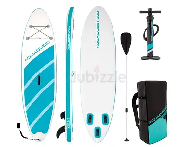 Inflatable AquaQuest 320 Stand Up Paddleboard (Complete Set) Never Used