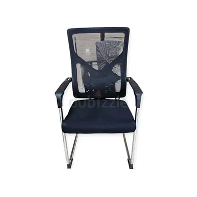 Black Mesh Visitor/Conference Chair with Armrests - Good Condition