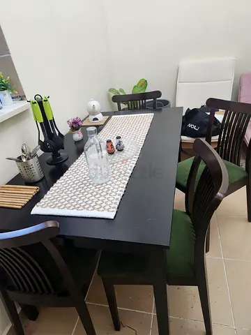 Wooden Dining Set with 4 Chairs