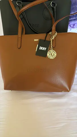 Authentic DKNY Leather Tote Bag Brown