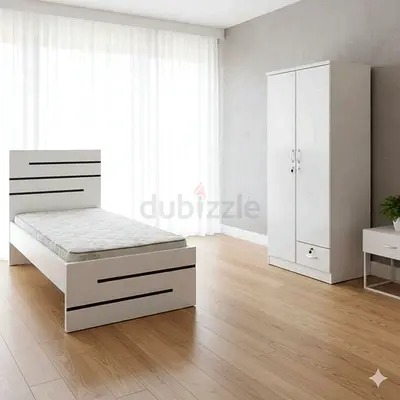 We are selling bed mattress 2 door wood cabinet brand new available