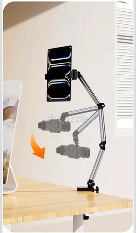 Adjustable Arm Clamp, Overhead Mobile Mount Holder Stand for Desk, Headboard, Table
