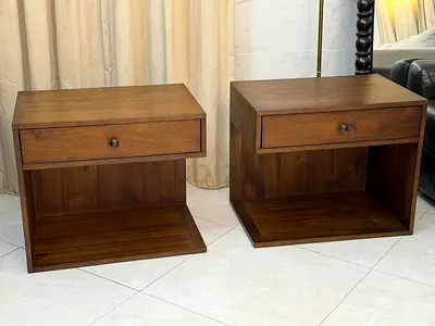 Crate and barrel walnut Nightstands