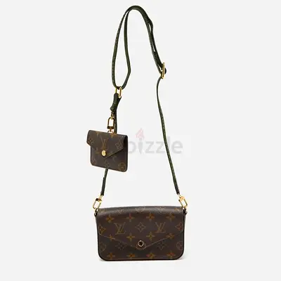 Authentic Louis Vuitton Khaki Monogram Canvas Félicie Strap  Go Bag
