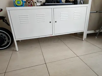 White Metal Sideboard / Storage Cabinet - Good Condition