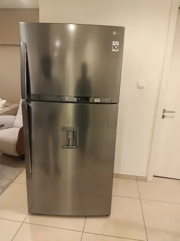 LG Top Freezer Refrigerator with Water Dispenser - Stainless Steel, 10-year warranty