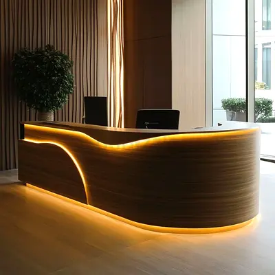 Modern Curved Reception Desk