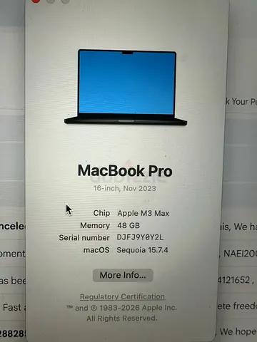 Apple MacBook Pro 16-inch (M3 Max, 48GB) - Good Condition