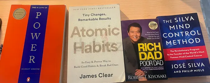 4 Bestselling Self-Development Books Bundle | Atomic Habits,48 Law, rich dad poor dad, silva mind