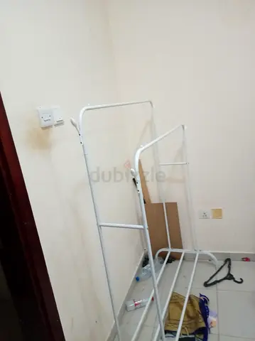 White Metal Garment Clothes Rack - Free Standing