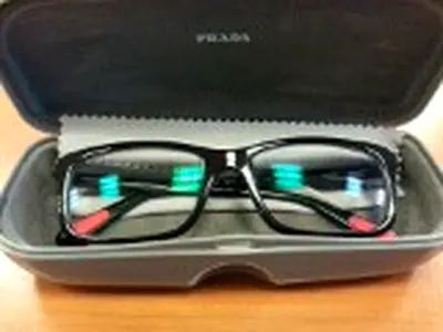Prada Rectangular Black Prescription Glasses with Case