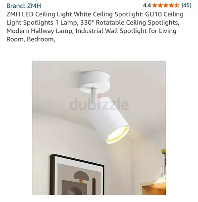 4 Qty Adjustable Ceiling Spotlight Lamp - free 4 LED - GU10 Rotatable