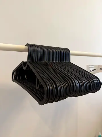 Set of 50 Black Plastic Clothes Hangers