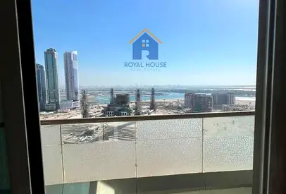 Three rooms for sale in Al Mamzar, first row tower on the sea