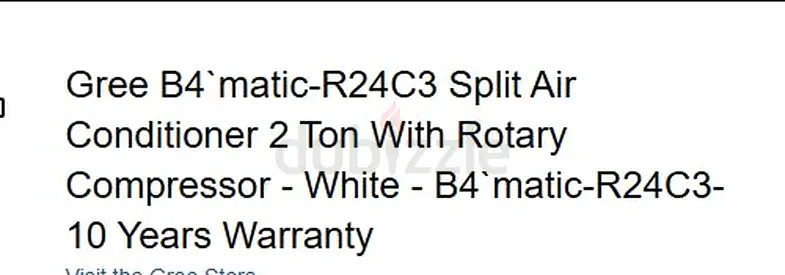 Gree B4matic R24C3 Split Air Conditioner 2 Ton - Rotary Compressor, 10yr Warranty