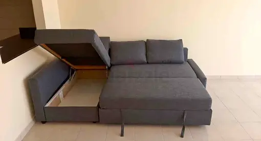 Ikea L Shape Sofa cum bed with big storage in L