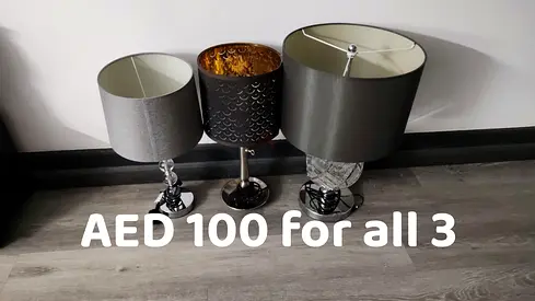 Set of 3 decorative table lamps - AED 100 for all