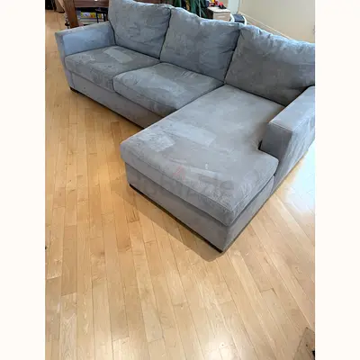 Expensive quality crate and barrel axis gray lshape sofa