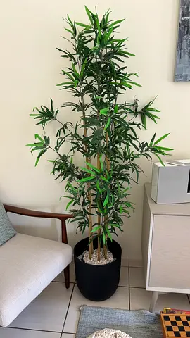 Tall Artificial Bamboo Plant in Black Planter