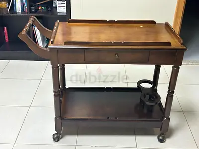 Vintage Wooden Bar Cart / Serving Trolley - 250 AED