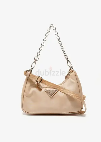 Authentic PRADA Nylon 2-Way Mini Shoulder Bag beige