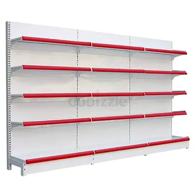 Retail Wall Gondola Shelving Unit - 4-Tier Metal Store Shelves (Modular)