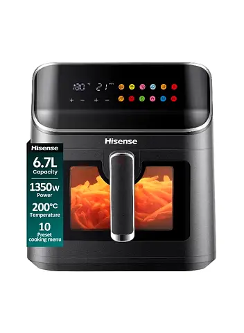 6.7L Capacity Air Fryer, 1350W Power, 200℃ Temperature, 10 Present Cooking Menu, Visible Basket