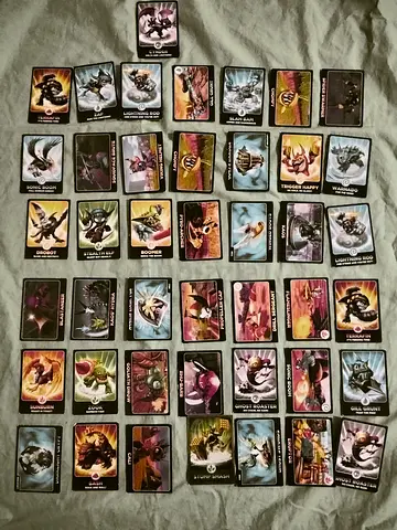 Collection of 50+ Skylanders character cards - used set