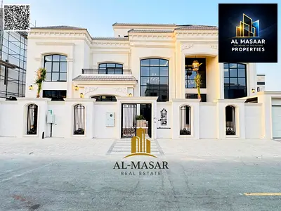 A villa with a palace design, two floors, a rooftop, an elevator, and a large swimming pool. The price includes water, electricity, and air conditioni