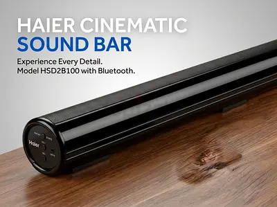 Haier HSD2B100 Bluetooth Soundbar - Compact Cinematic Sound