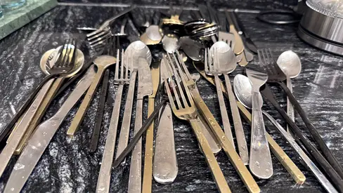 Mixed Stainless Steel Cutlery Set - Forks, Spoons  Knives (Used)