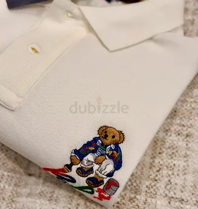 POLO RALPH LAUREN multicolored Polo Bear embroidery size M custom slim fit