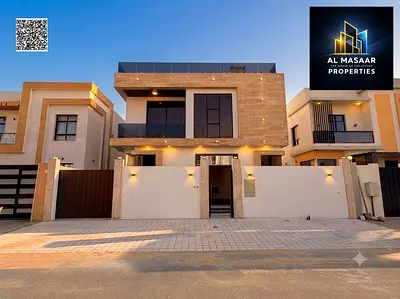 بسعر لقطة طابقين وروف تملك فيلا فاخرة بمسبح بالزاهية عجمان | 5 غرف ماستر شامل التسجيل وكهرباء ومياء ومكيفات تملك حر