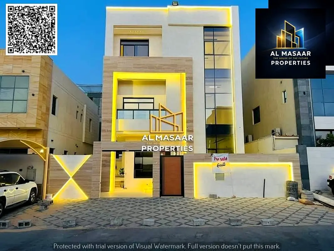 Villa for sale in Al Yasmin area, opposite the park. Two floors and a roof. Freehold ownership for all nationalities.