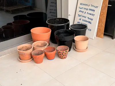 Ceramic and plastic pots