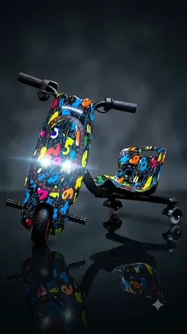 Kids Electric Drift Scooter with Detachable Drift Kart - Colorful Numbers Design