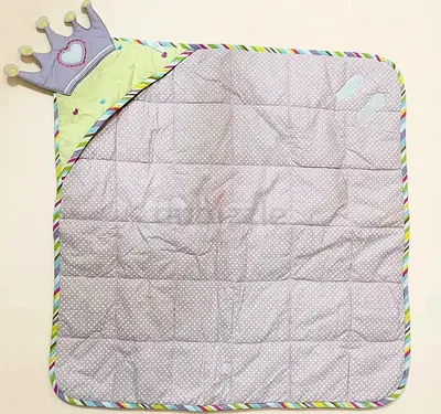 Hooded Baby Blanket / Play Mat with Crown Design - Lightly Used