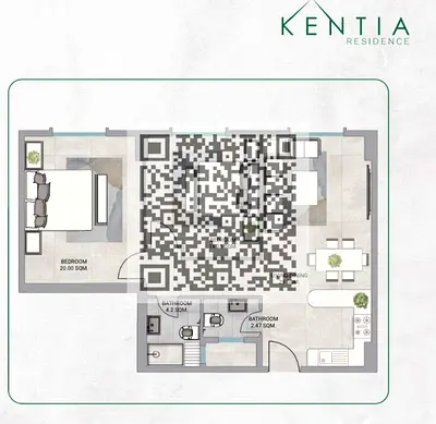 1 Bedroom + Living Room in Kentia with installments starting from a down payment of AED 150,434.