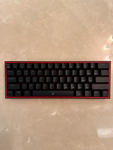 Compact 65% Mechanical Keyboard - Red Frame, Black Keycaps