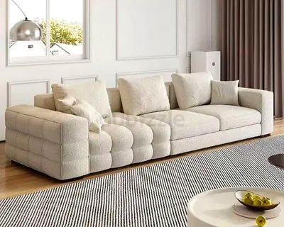 Modern Cream Boucle 3 Seater Sofa