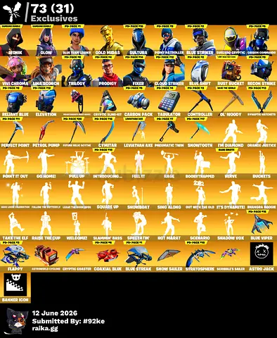 Fortnite Account with 73 Exclusives  Multiple Skins (Rare Items)