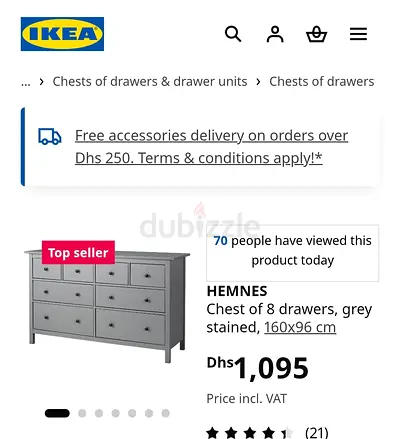 IKEA HEMNES 8-drawer chest, Black-stained, 160x96 cm