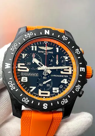 Breitling Endurance Pro-style Mens Sport Watch with Orange Rubber Strap X82310A51B1S1