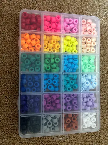 Box of 24 Colors Large Wooden Beads with Organizer - Used