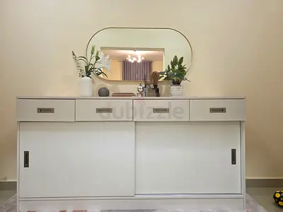 Ikea White Sideboard Cabinet  - 4 Drawers, Sliding Doors