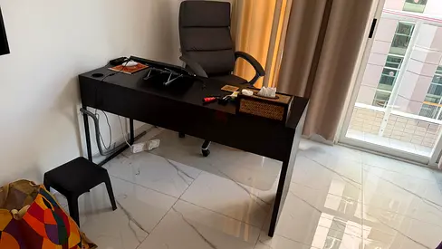 Modern Black Study Desk and Office Chair Set