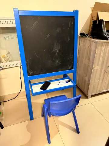 White board+black boards +chair